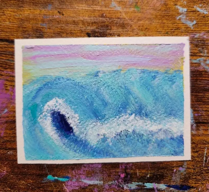 Inside the Wave aceo art card