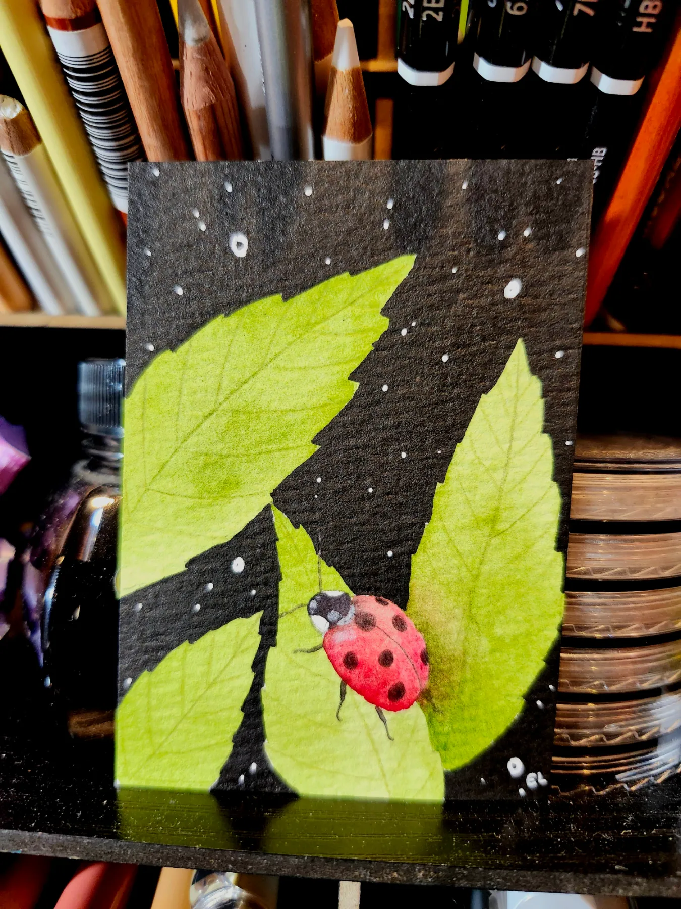 Ladybug 🐞 aceo art card