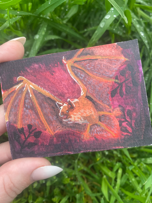 “Flying Rat” aceo art card
