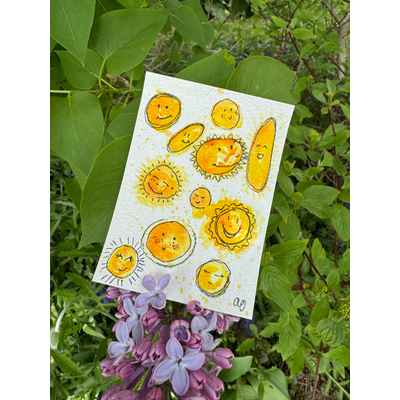 ‘Sunshine on my mind’ aceo art card thumbnail 1