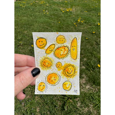 ‘Sunshine on my mind’ aceo art card thumbnail 2