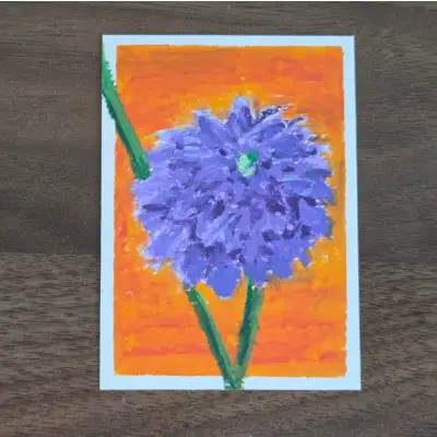 Dahlia aceo art card thumbnail 2