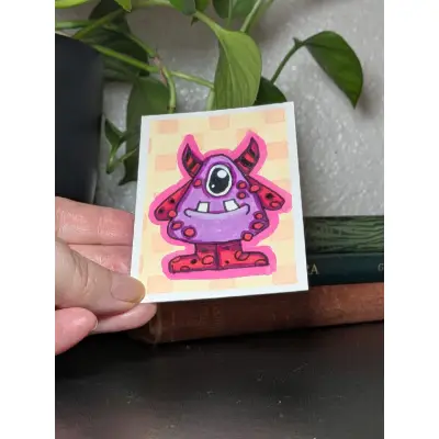 Fluke - Little Monsters Series - Lisa Vollrath aceo art card thumbnail 2