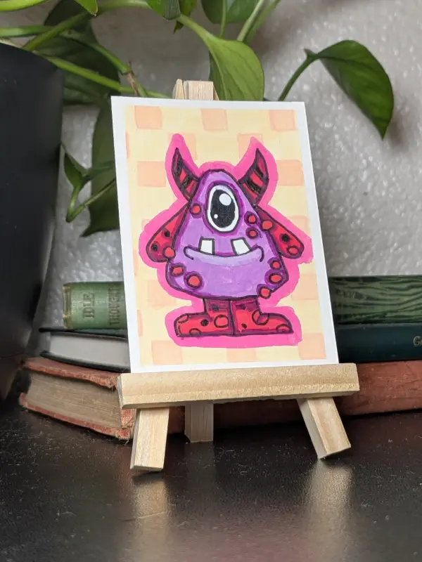 Fluke - Little Monsters Series - Lisa Vollrath aceo art card