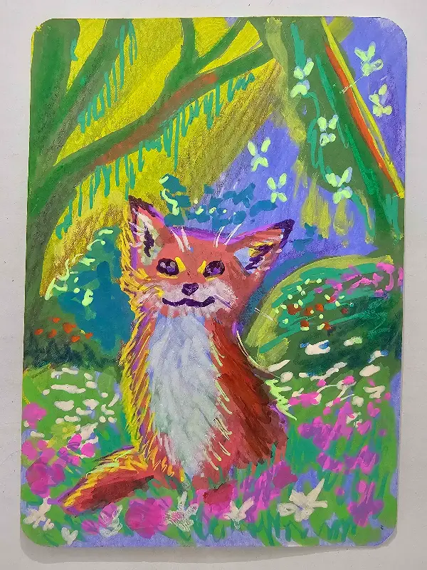 Precious Baby Fox aceo art card