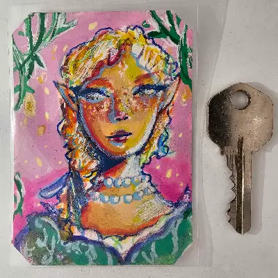 Pretty Princess aceo art card thumbnail 2