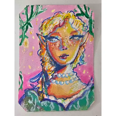 Pretty Princess aceo art card thumbnail 1