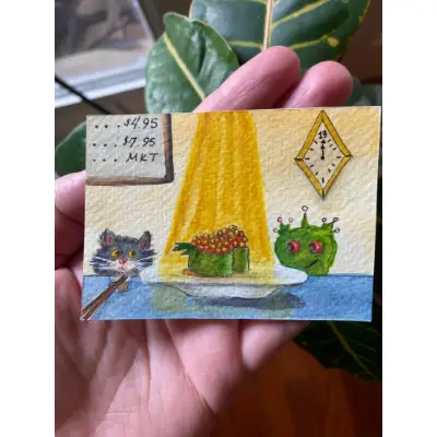 The Competition aceo art card thumbnail 2
