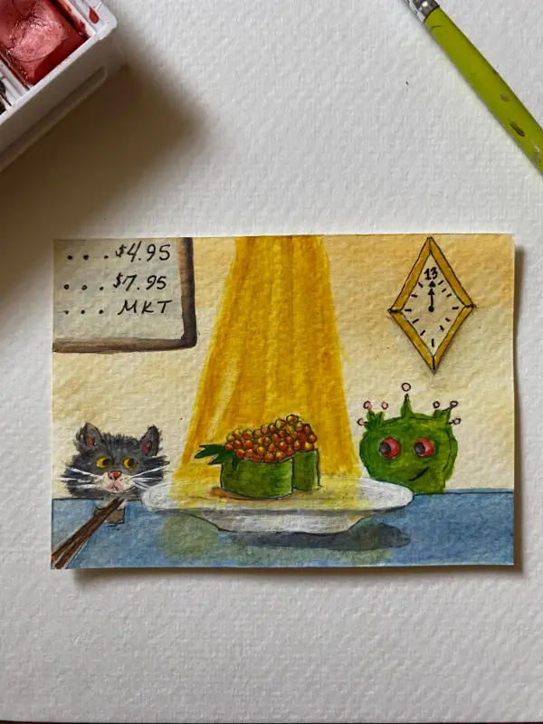 The Competition aceo art card