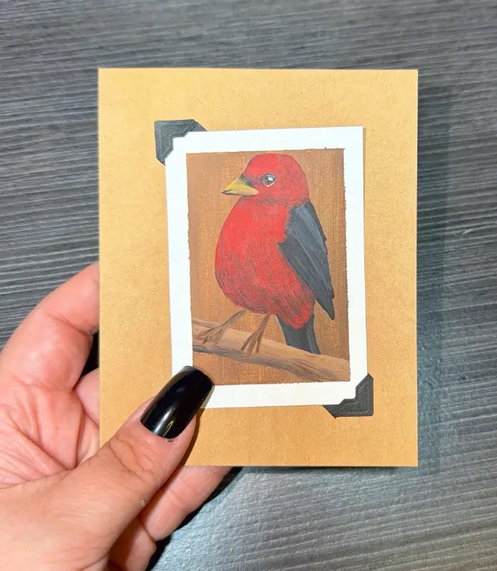 ACEO Original Acrylic Painting Bird Series by Emily aceo art card