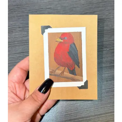 ACEO Original Acrylic Painting Bird Series by Emily aceo art card thumbnail 1