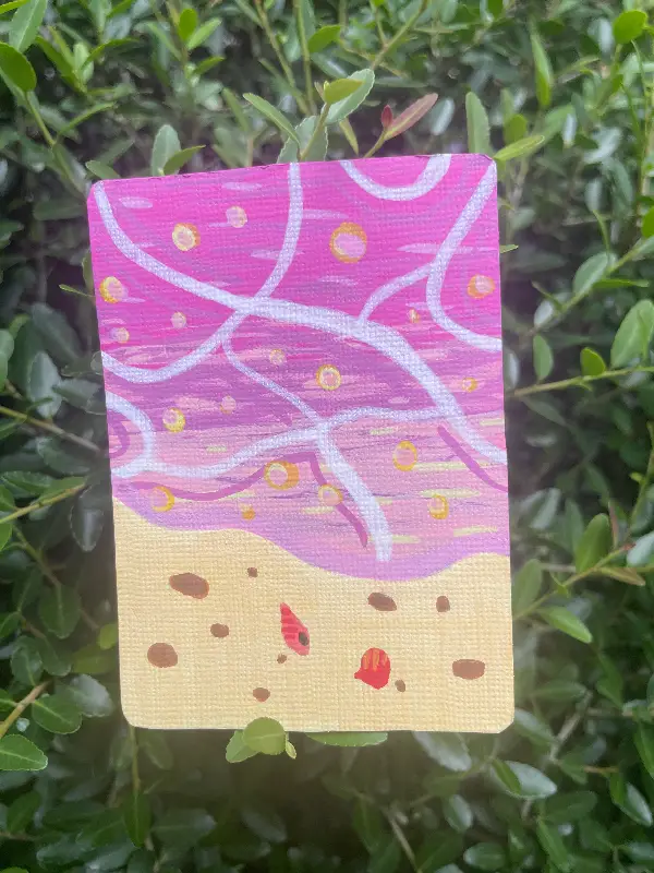 Dreamy Pink Ocean aceo art card
