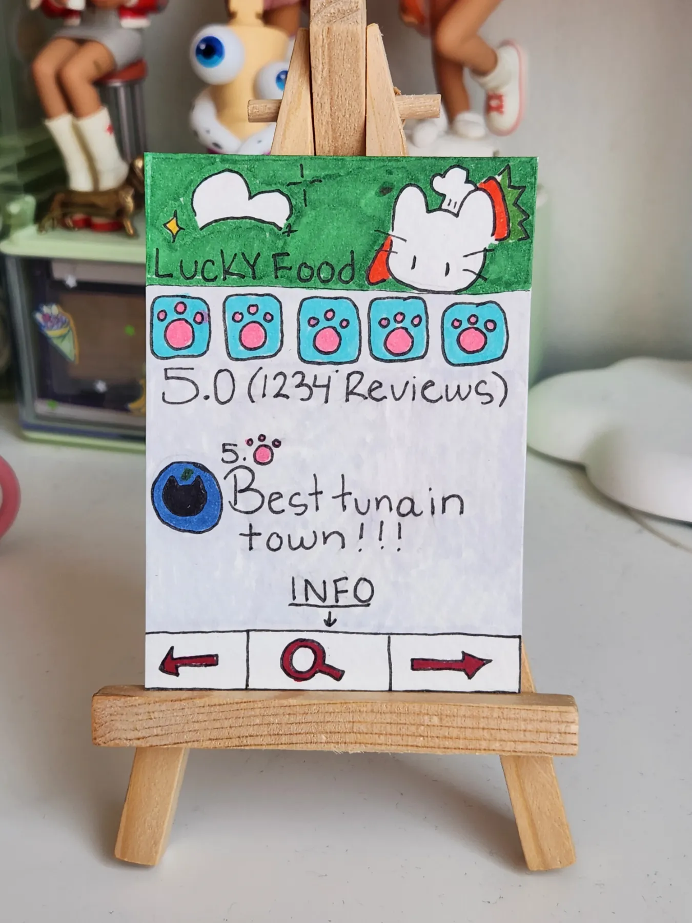 5 Paw Rating aceo art card