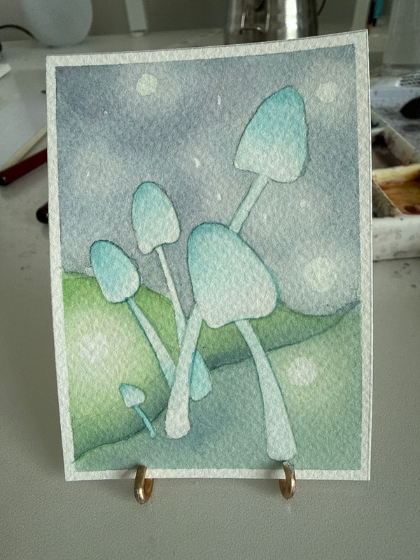 Mushroom Forest aceo art card