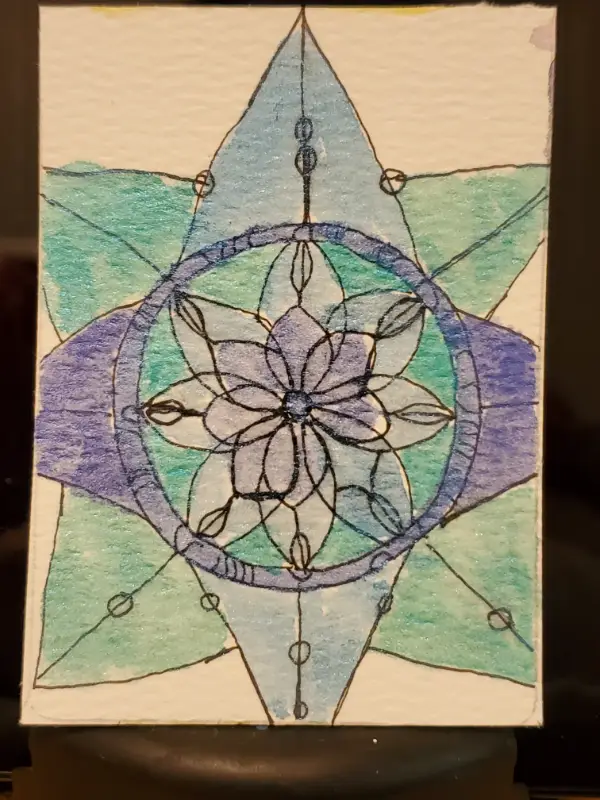 Shiny mandala aceo art card