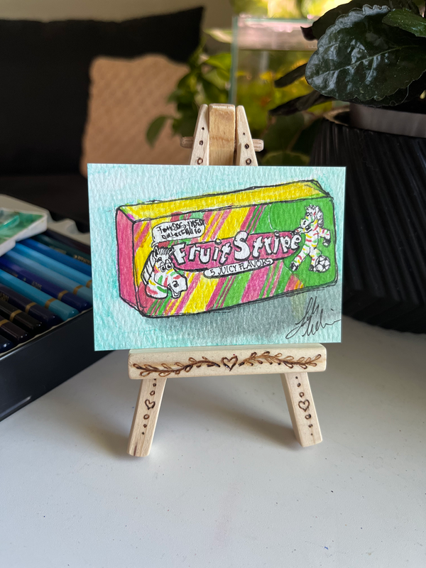 Fruit Stripe Joy aceo art card