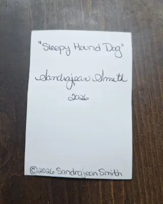 Sleepy Hound Dog by Sandrajean Smith aceo art card thumbnail 3