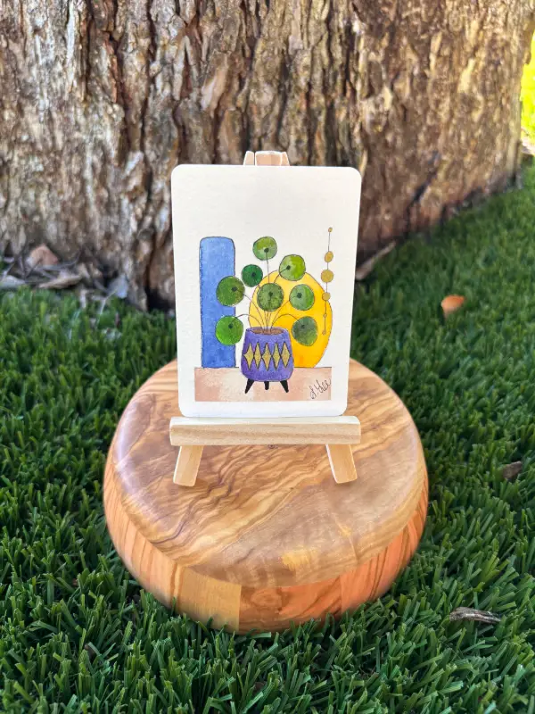 Patricia the Pilea aceo art card