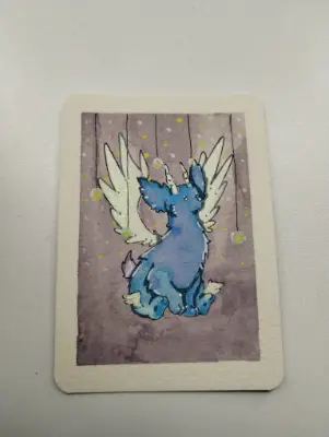 Wings and Starlight aceo art card thumbnail 1