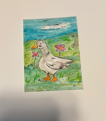Goose Garden aceo art card thumbnail 1