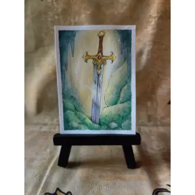 Legendary Sword of the Fallen - Original ACEO aceo art card thumbnail 3
