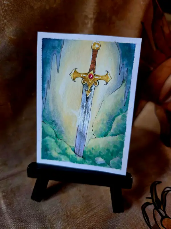 Legendary Sword of the Fallen - Original ACEO aceo art card