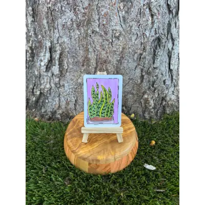 Susan the Snake Plant aceo art card thumbnail 1