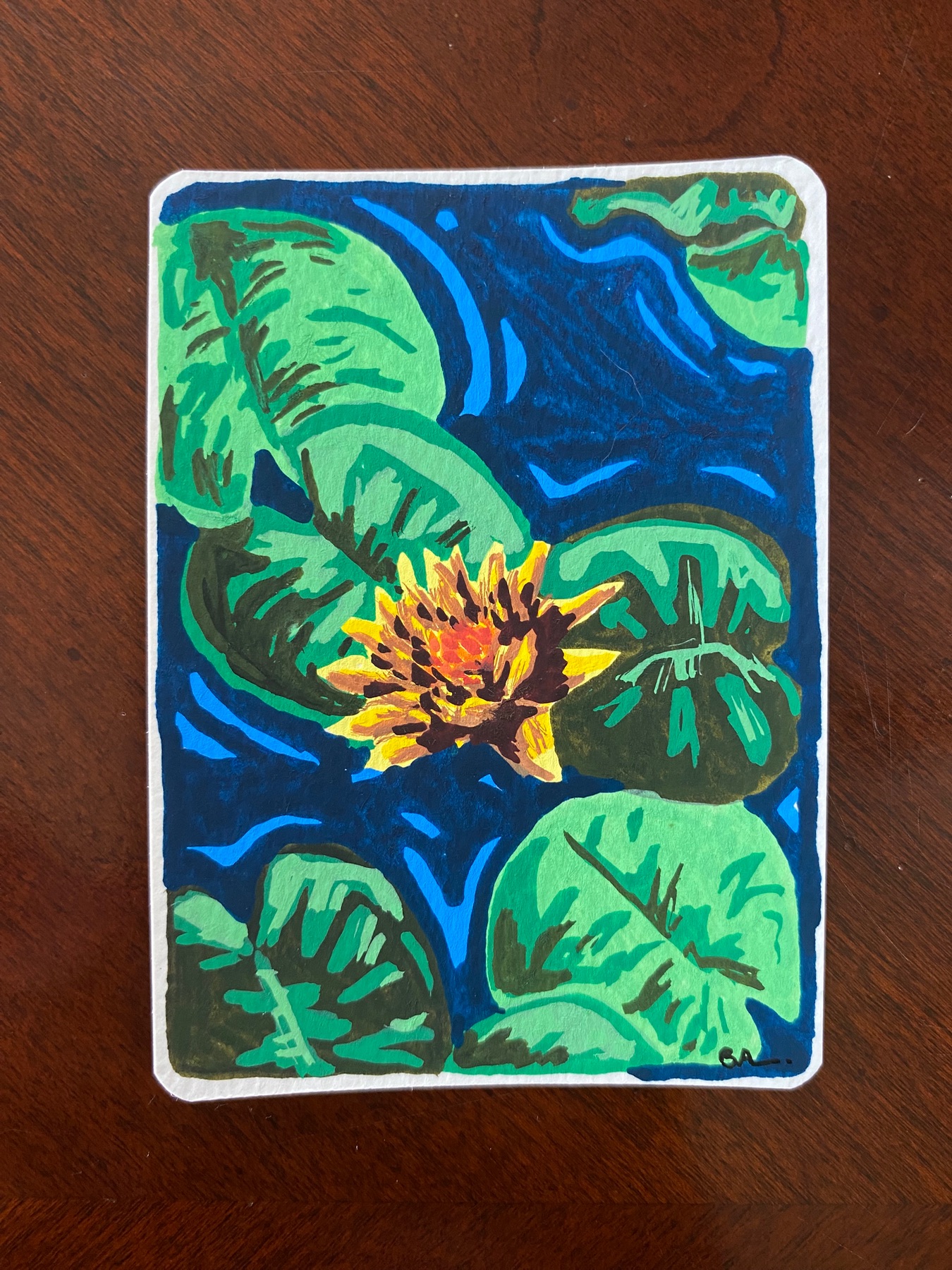Water Lily aceo art card