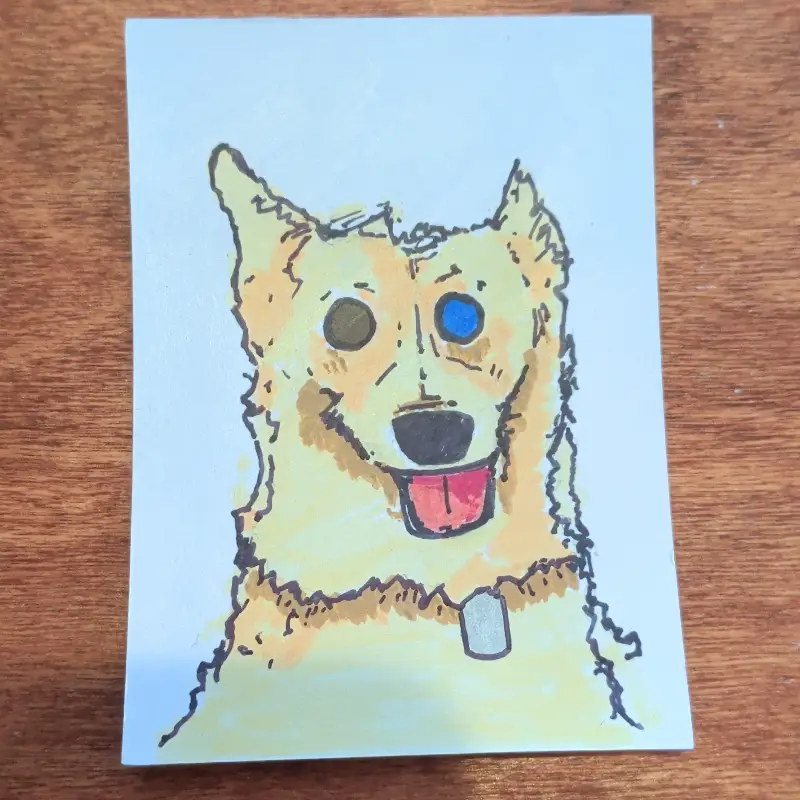Big doggy aceo art card