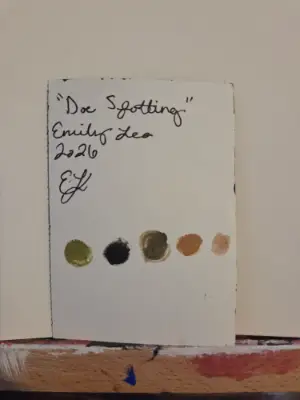 Doe Spotting aceo art card thumbnail 2