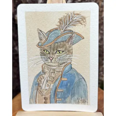 Cat in Costume aceo art card thumbnail 2