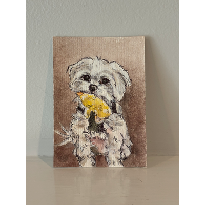 ACEO original, Hughie and duck aceo art card thumbnail 2