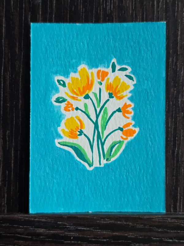 Spring Flowers aceo art card