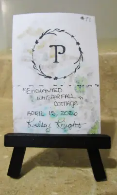 Enchanted Whisperfall Cottage aceo art card thumbnail 3