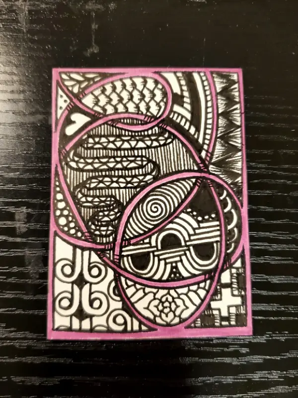 Pink Loop de Loop aceo art card