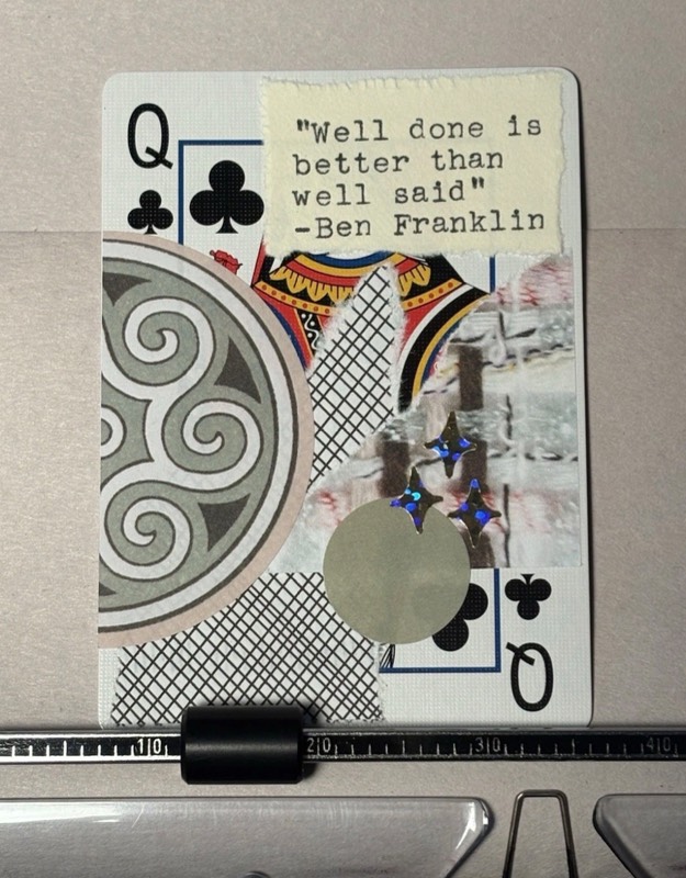 Ben Franklin #2 quote card micro collage aceo art card