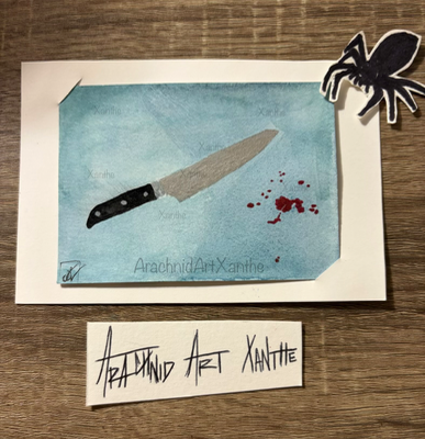 Bloody Knife aceo art card thumbnail 2