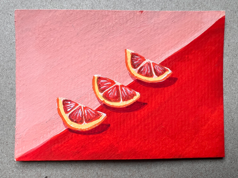 Grapefruit Citrus Slices aceo art card