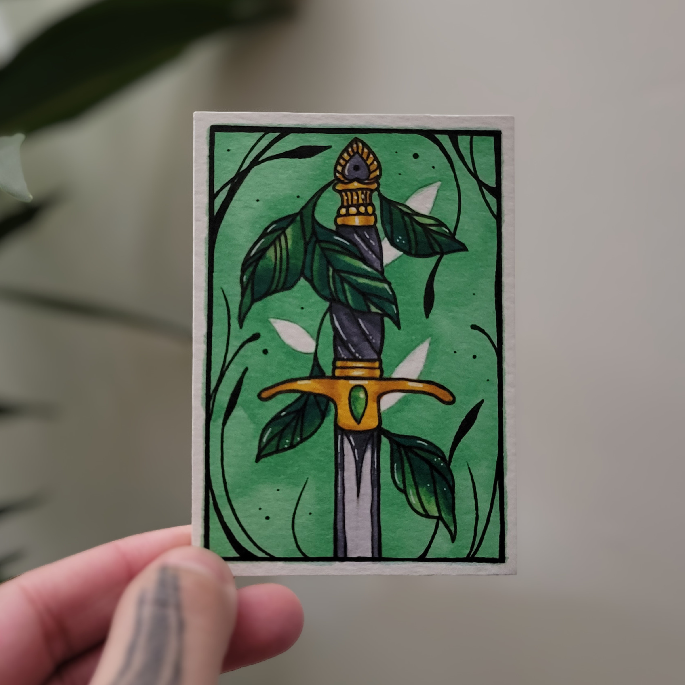 Abandoned Earth Sword aceo art card