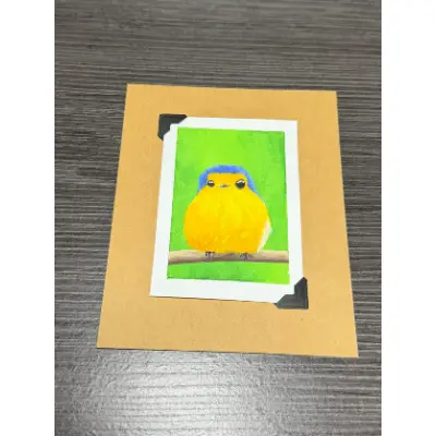 ACEO Original Acrylic Painting Bird Series by Emily aceo art card thumbnail 2