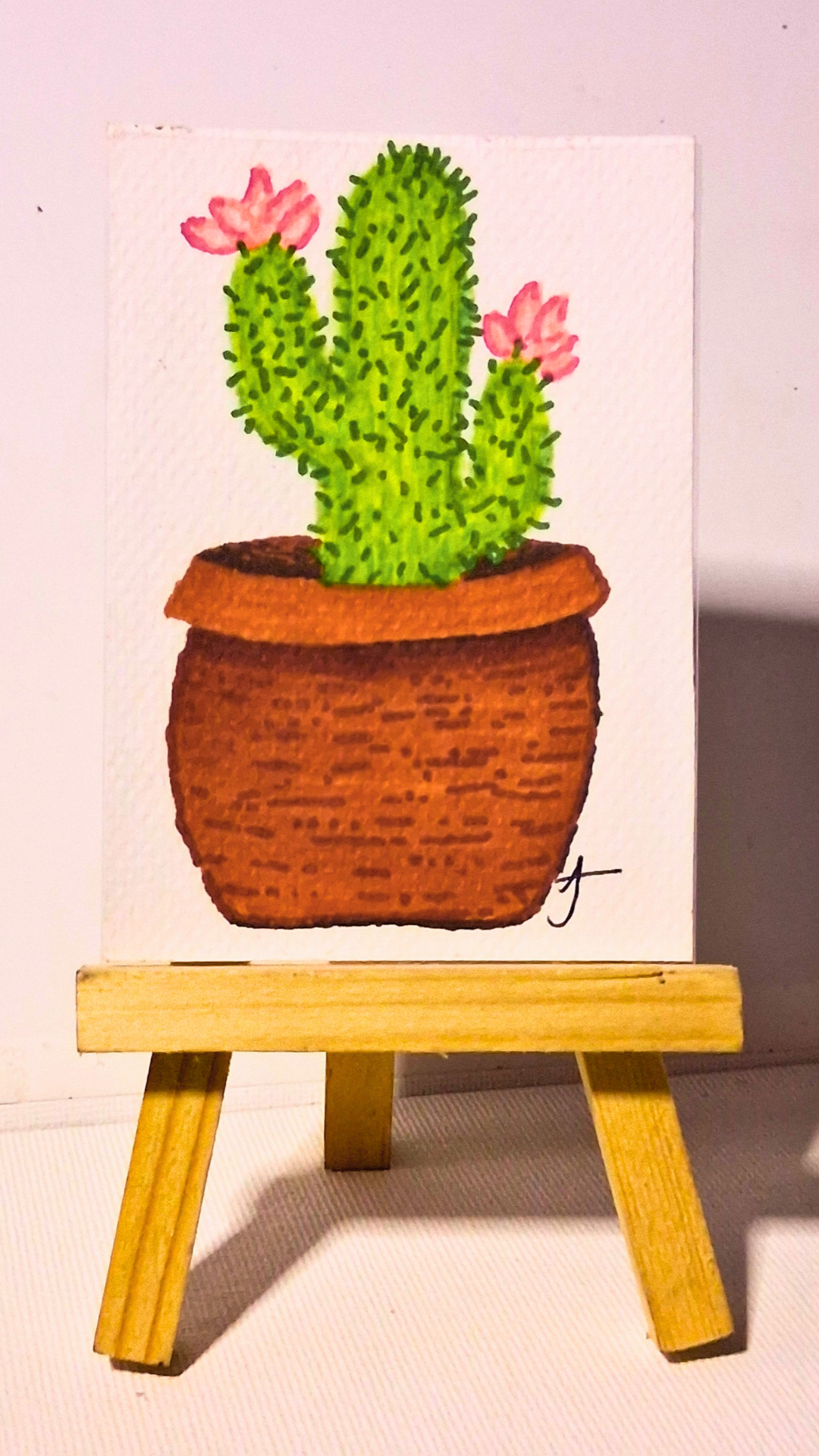 Potted Cactus 🌵 aceo art card