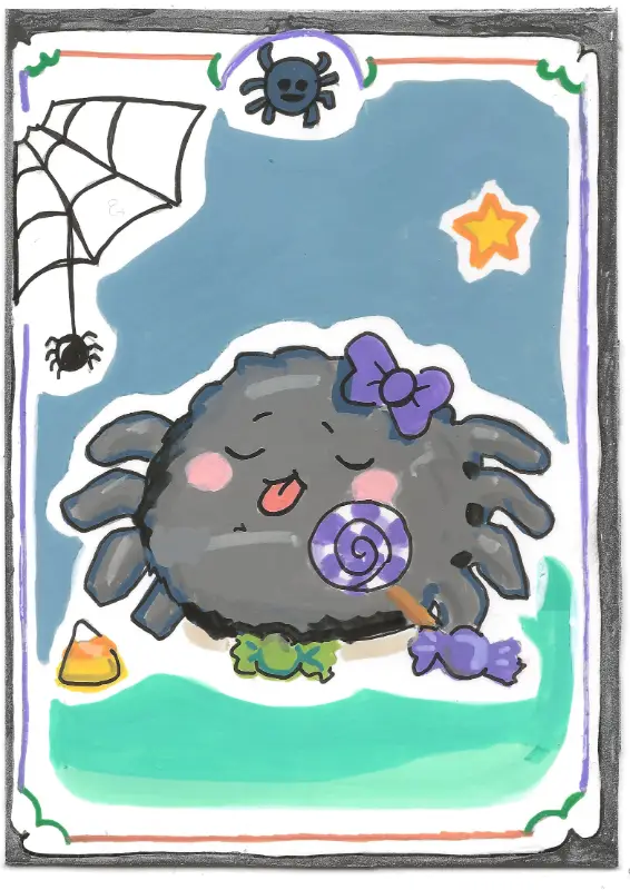 Spider Candy Belly | Halloween Belly Collection | Art with Sara Rose aceo art card