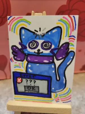 404, Braincell Not Found aceo art card thumbnail 2