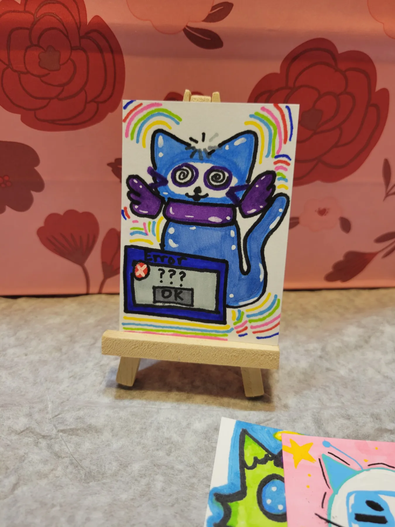 404, Braincell Not Found aceo art card