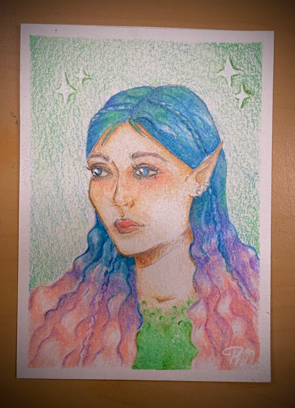 Mermaid girl aceo art card