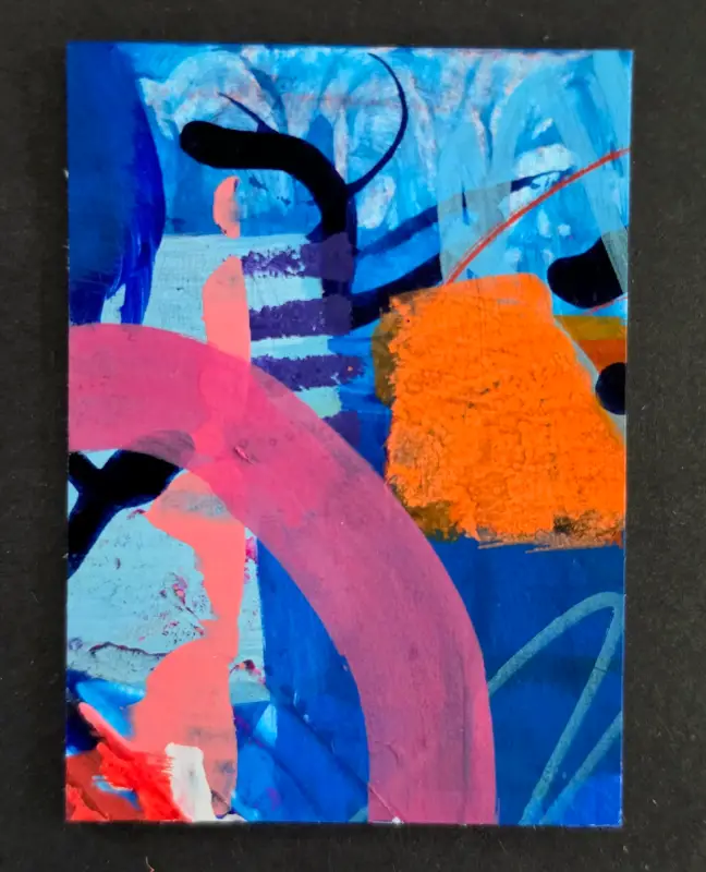 ACEO Abstract Original Painting Artist Trading Card OOAK 2.5”x3.5” Mini Art aceo art card