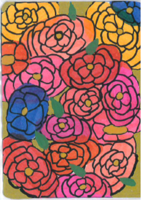 Pride flowers aceo art card