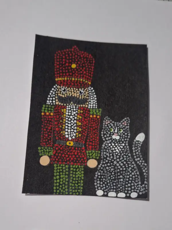 Nutcracker and Cat aceo art card