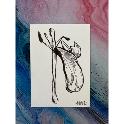 Wilting Tulip aceo art card thumbnail 1