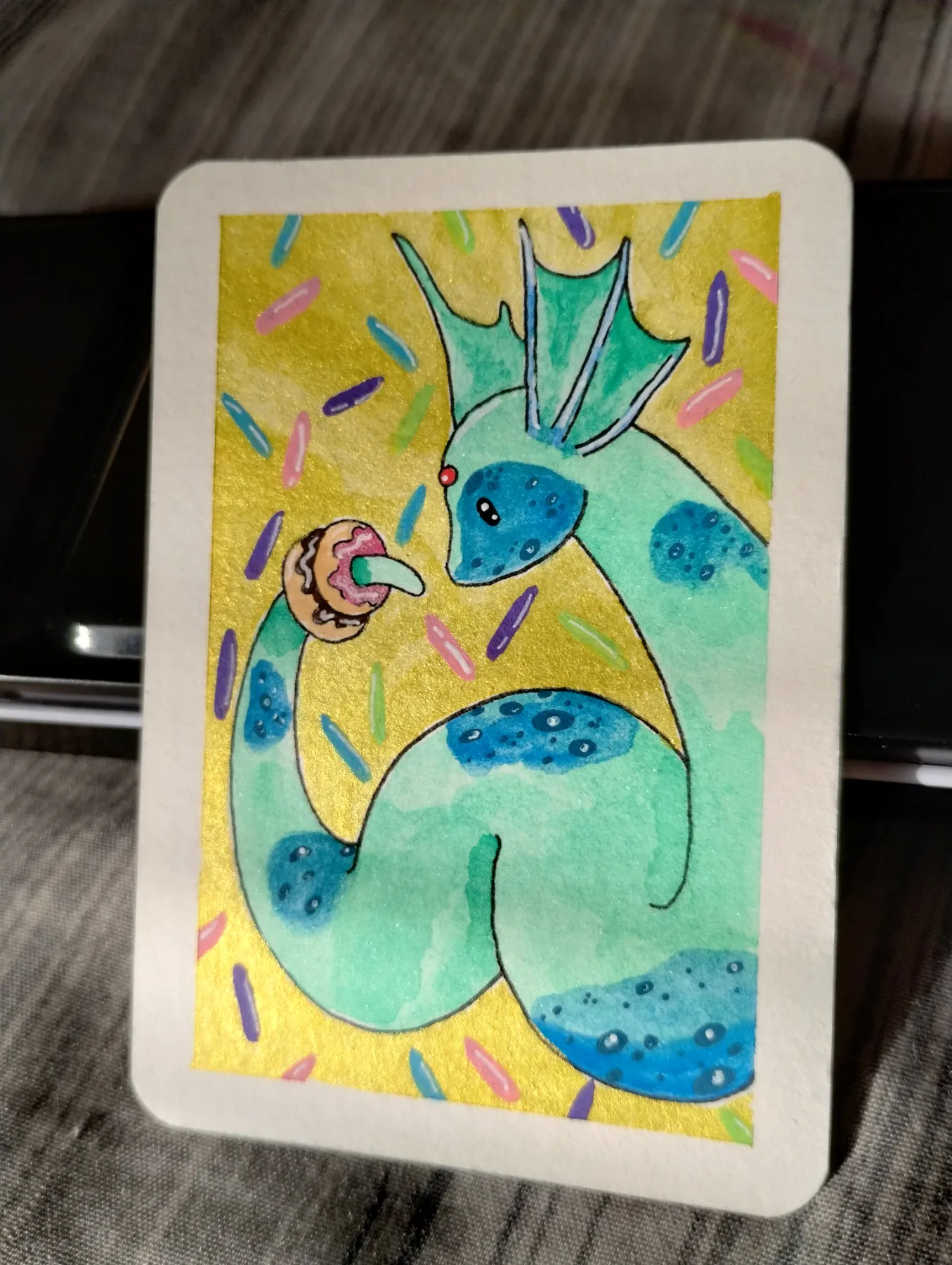 Donut Dragon aceo art card